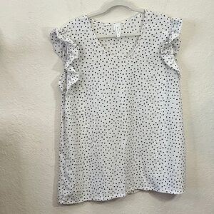 Acting Pro Ruffle Sleeve polka-dot Blouse